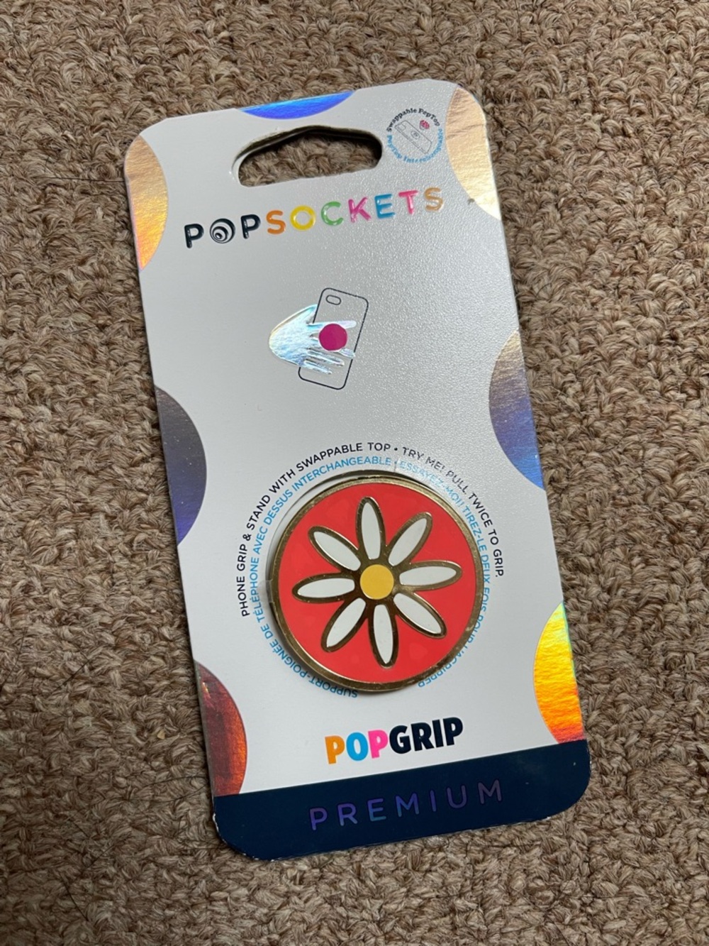 PopSocket PopGrip Premium Red Daisy Phone Grip by PopSockett
